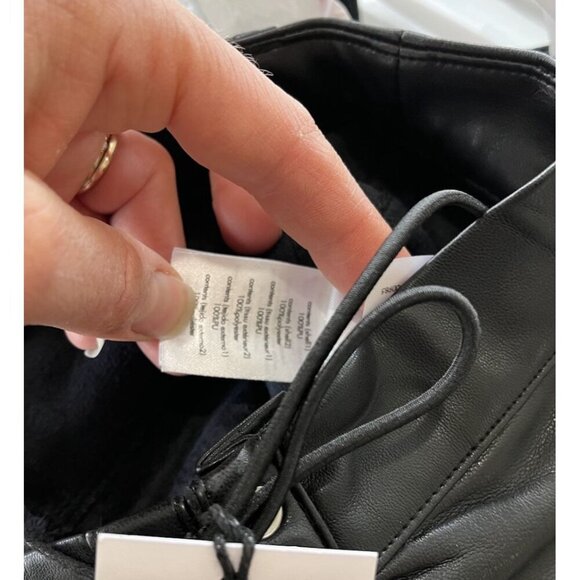 $168 We Wore What Women’s High Rise Pants Black 24 Vegan Leather Lace Front - Picture 3 of 4